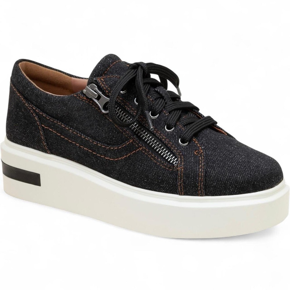 NWT Linea Paolo Kalula Denim Zipper Sneaker SZ 8